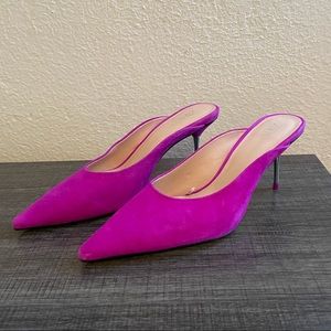 Zara Hot Pink Heeled Mules